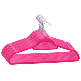 20-delige Kledinghangerset anti-slip fluweel roze 2