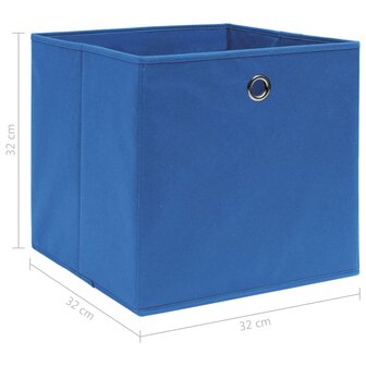 Opbergboxen 4 st 32x32x32 cm stof blauw 5