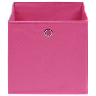 Opbergboxen 4 st 32x32x32 cm stof roze 3