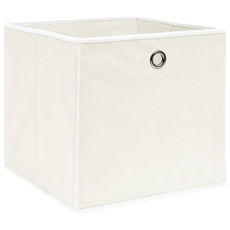 Opbergboxen 4 st 32x32x32 cm stof wit 2