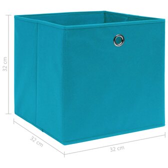 Opbergboxen 4 st 32x32x32 cm stof babyblauw 5