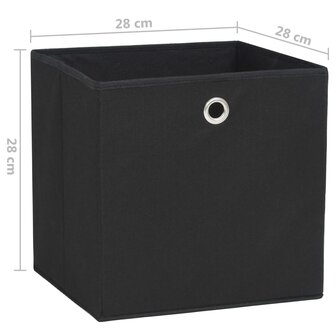 Opbergboxen 4 st 28x28x28 cm nonwoven stof zwart 7