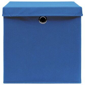 Opbergboxen met deksel 4 st 28x28x28 cm blauw 4