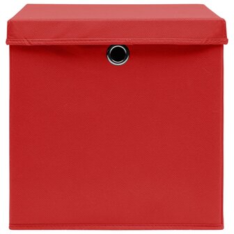 Opbergboxen met deksel 10 st 28x28x28 cm rood 5