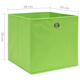 Opbergboxen 4 st 28x28x28 cm nonwoven stof groen 5