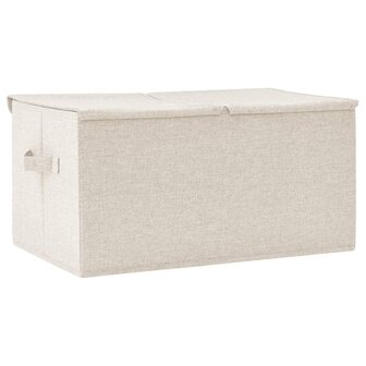 Opbergbox 50x30x25 cm stof cr&egrave;mekleurig 4