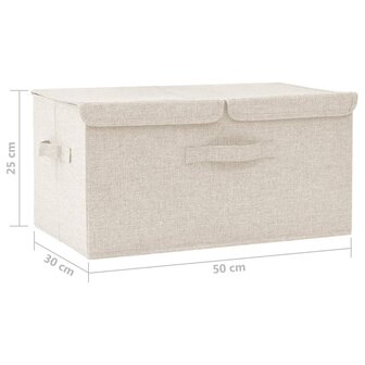 Opbergbox 50x30x25 cm stof cr&egrave;mekleurig 11