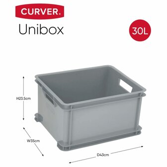 Curver Opbergbox Unibox L 30 L grijs 6