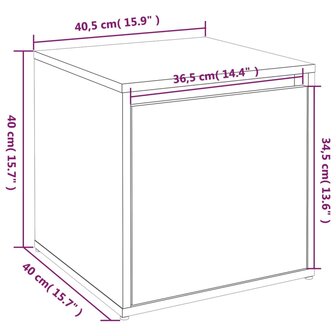 Opbergbox met lade 40,5x40x40 cm bewerkt hout grijs sonoma eik 9