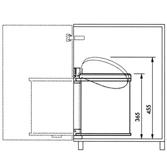 Hailo Inbouw afvalemmer Compact-Box M 15 L roestvrij staal 3555-101 6