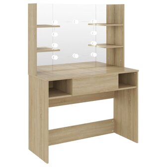 Kaptafel met LED-verlichting 100x40x135 cm MDF eikenkleurig 5