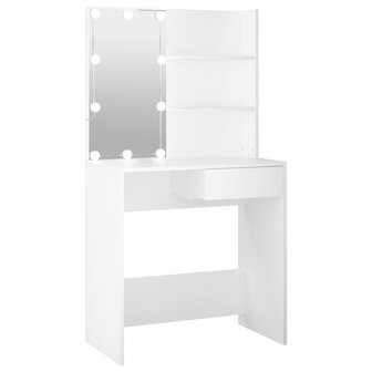 Kaptafel met LED-verlichting 74,5x40x141 cm wit 2