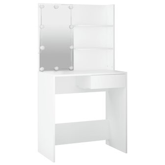 Kaptafel met LED-verlichting 74,5x40x141 cm wit 12