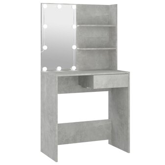 Kaptafel met LED-verlichting 74,5x40x141 cm betongrijs 2