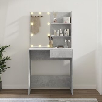 Kaptafel met LED-verlichting 74,5x40x141 cm betongrijs 4