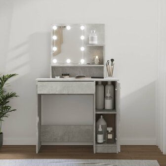 Kaptafel met LED-verlichting 86,5x35x136 cm betongrijs 1