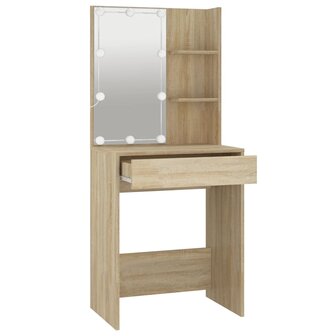 Kaptafel met LED-verlichting 60x40x140 cm sonoma eikenkleurig 4