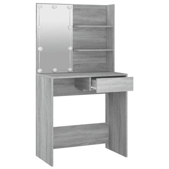 Kaptafel met LED-verlichting 74,5x40x141 cm grijs sonoma eiken 4