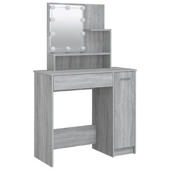 Kaptafel met LED 86,5x35x136 cm grijs sonoma eikenkleurig 3