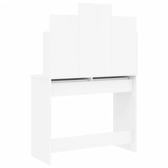 Kaptafel met spiegel 96x39x142 cm hoogglans wit 7