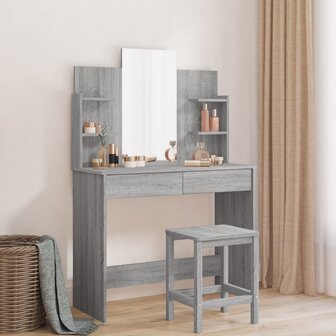 Kaptafel met spiegel 96x39x142 cm grijs sonoma eikenkleurig 1