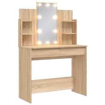 Kaptafel met LED-verlichting 96x40x142 cm sonoma eikenkleurig 2