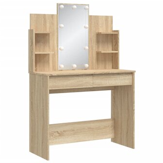 Kaptafel met LED-verlichting 96x40x142 cm sonoma eikenkleurig 3