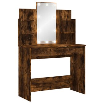 Kaptafel met LED-verlichting 96x40x142 cm gerookt eikenkleurig 2