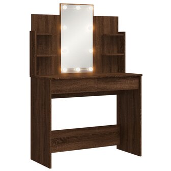 Kaptafel met LED-verlichting 96x40x142 cm bruin eikenkleur 2