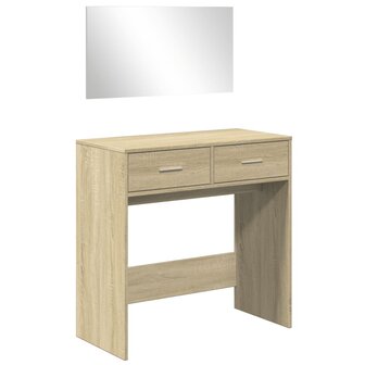 Kaptafel met spiegel 80x39x80 cm sonoma eikenkleurig 2