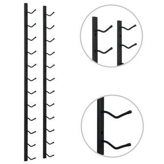 Wijnrek wandmontage voor 12 flessen ijzer zwart 3