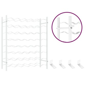 Wijnrek voor 48 flessen metaal wit 6