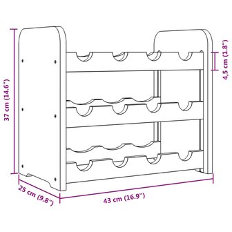 Wijnrek 43x25x37 cm massief grenenhout 9