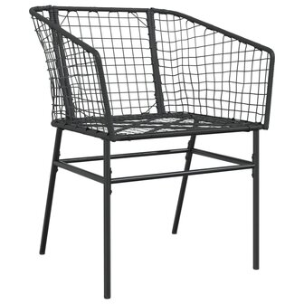 Tuinstoelen 2 st poly rattan zwart 4