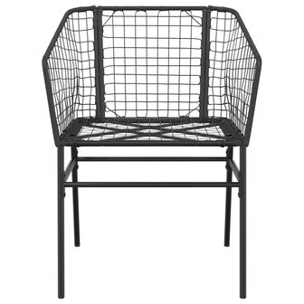 Tuinstoelen 2 st poly rattan zwart 5