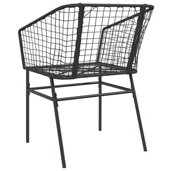 Tuinstoelen 2 st poly rattan zwart 7