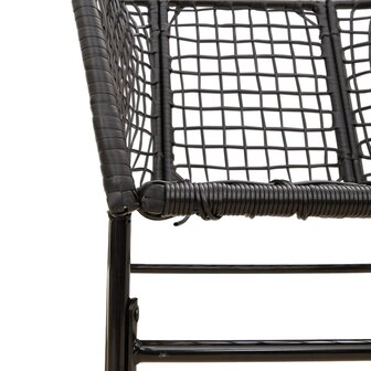 Tuinstoelen 2 st poly rattan zwart 8