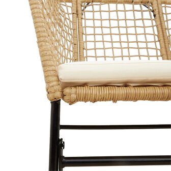 Tuinstoelen 2 st met kussens poly rattan bruin 8