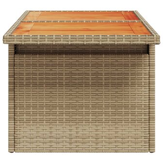 Tuintafel 100x55x73 cm poly rattan en acaciahout beige 6