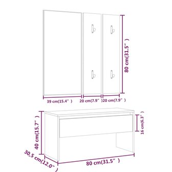 Halmeubelset bewerkt hout wit 8