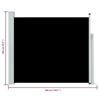 Tuinscherm uittrekbaar 100x300 cm zwart 8