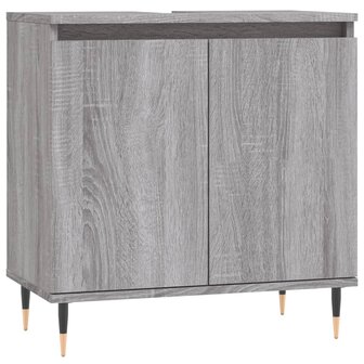 Badkamerkast 58x33x60 cm bewerkt hout grijs sonoma eikenkleurig 2