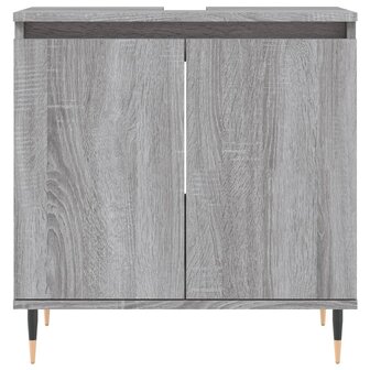 Badkamerkast 58x33x60 cm bewerkt hout grijs sonoma eikenkleurig 4