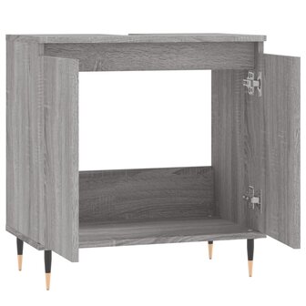 Badkamerkast 58x33x60 cm bewerkt hout grijs sonoma eikenkleurig 5