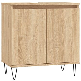 Badkamerkast 58x33x60 cm bewerkt hout sonoma eikenkleurig 2