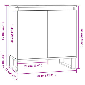 Badkamerkast 58x33x60 cm bewerkt hout gerookt eikenkleurig 10