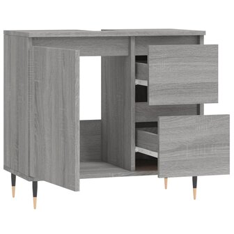 Badkamerkast 65x33x60 cm bewerkt hout grijs sonoma eikenkleurig 4