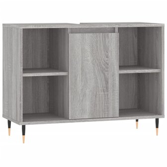 Badkamerkast 80x33x60 cm bewerkt hout grijs sonoma eikenkleurig 2