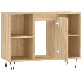 Badkamerkast 80x33x60 cm bewerkt hout sonoma eikenkleurig 6