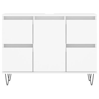 Badkamerkast 80x33x60 cm bewerkt hout wit 4